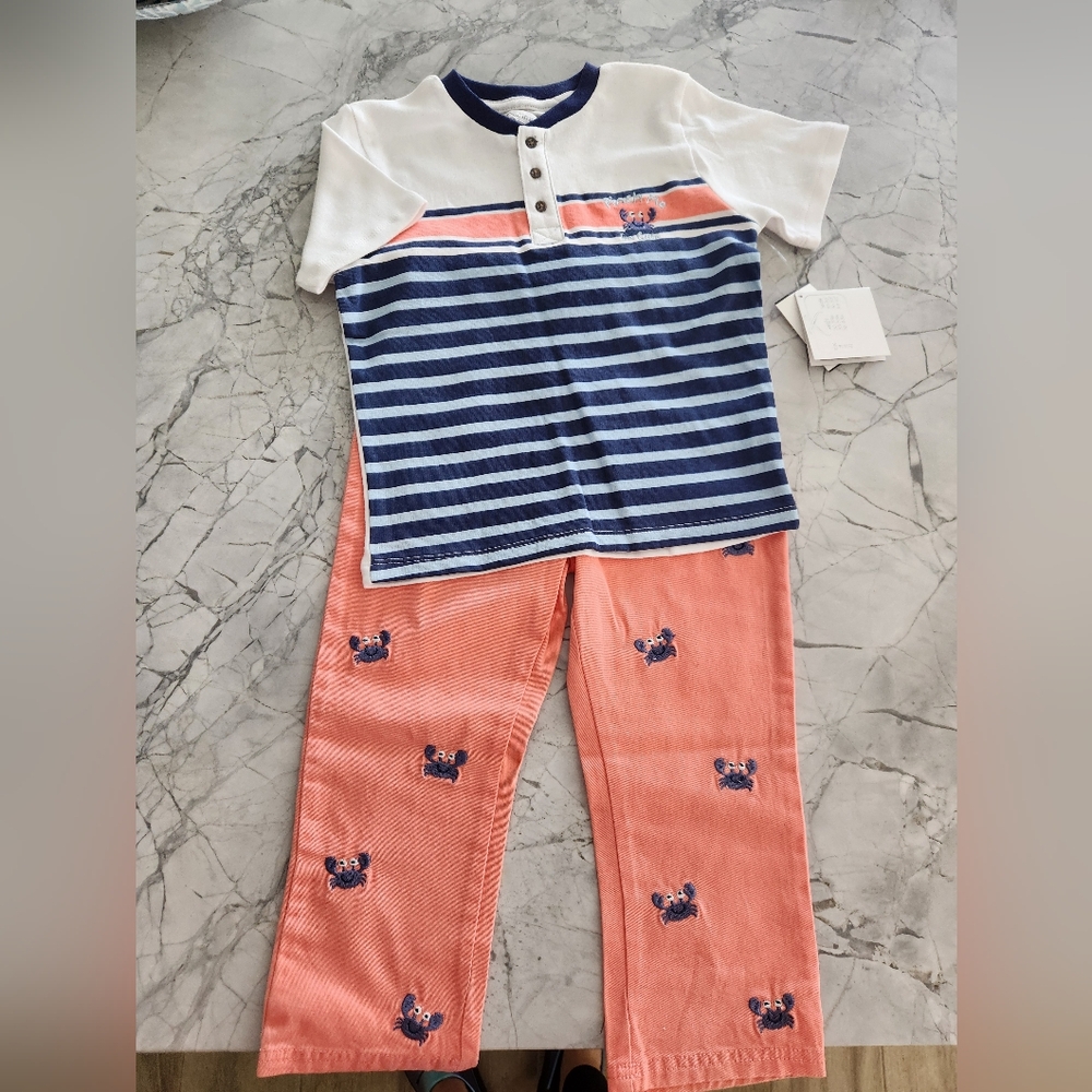 Adorable Crab 2 piece Boys set 4T